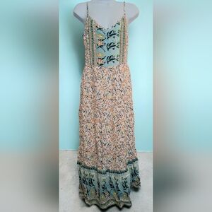 Angashion Womens Spaggetti Strap Boho Summer Long Flowy Maxi Dress Sundress SM